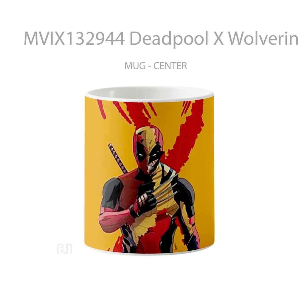 Mug Deadpool X Wolverine Fusion Illustration Gelas Superhero