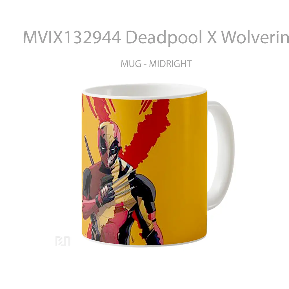 Mug Deadpool X Wolverine Fusion Illustration Gelas Superhero - All-side / Desain