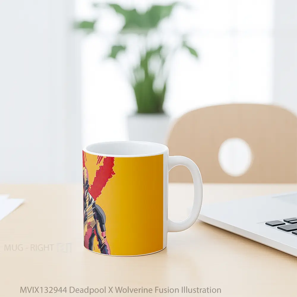 Mug Deadpool X Wolverine Fusion Illustration Gelas Superhero - All-side / Desain