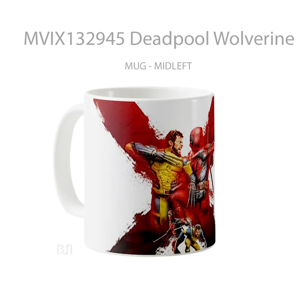Mug Deadpool Wolverine Fanart Poster Gelas Superhero - All-side / Desain