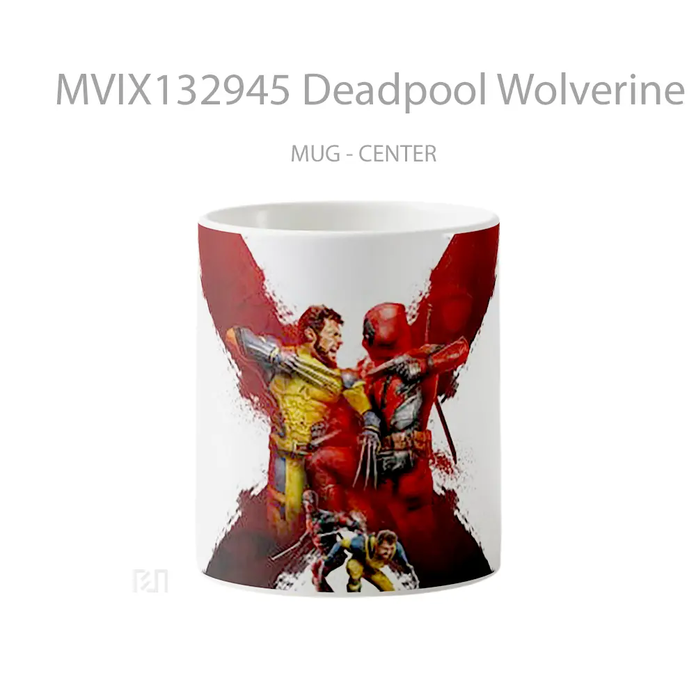 Mug Deadpool Wolverine Fanart Poster Gelas Superhero
