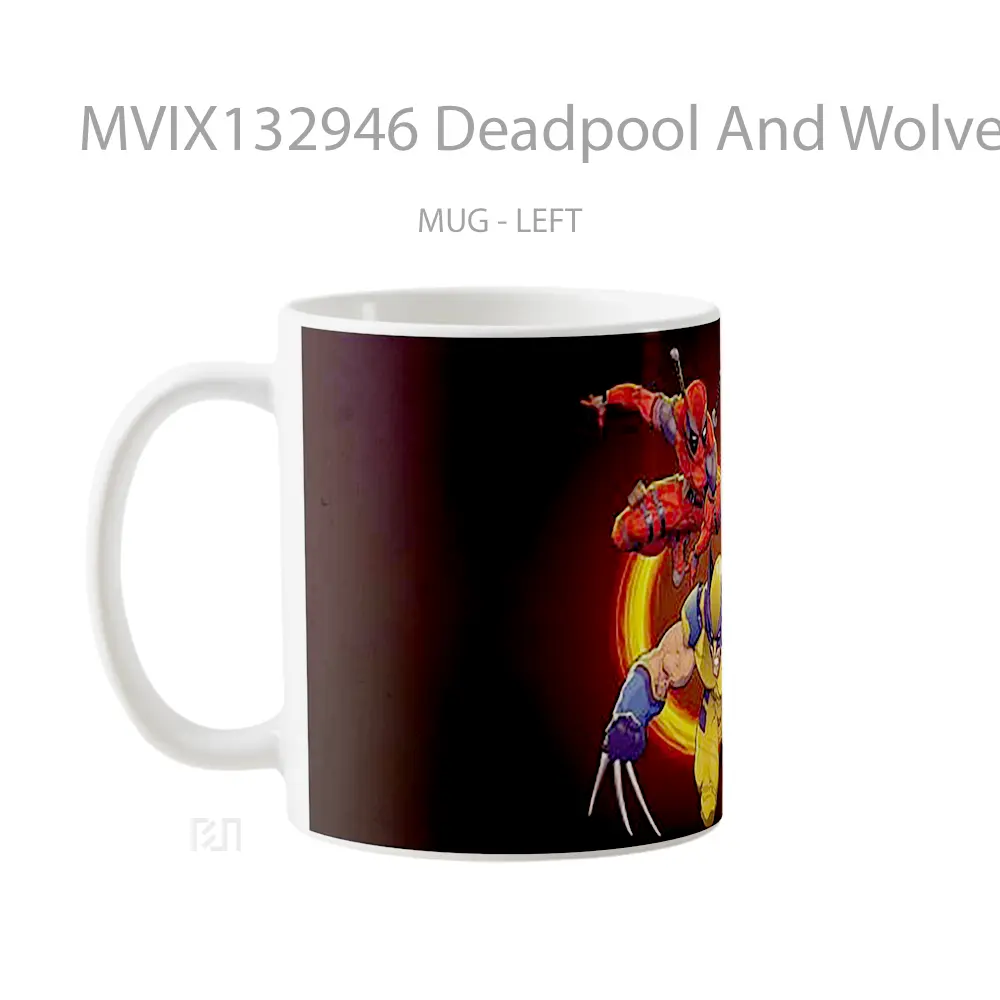 Mug Deadpool And Wolverine Illustration Gelas Superhero - All-side / Desain