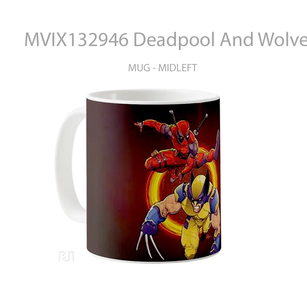 Mug Deadpool And Wolverine Illustration Gelas Superhero - All-side / Desain