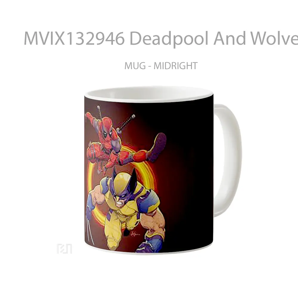 Mug Deadpool And Wolverine Illustration Gelas Superhero - All-side / Desain