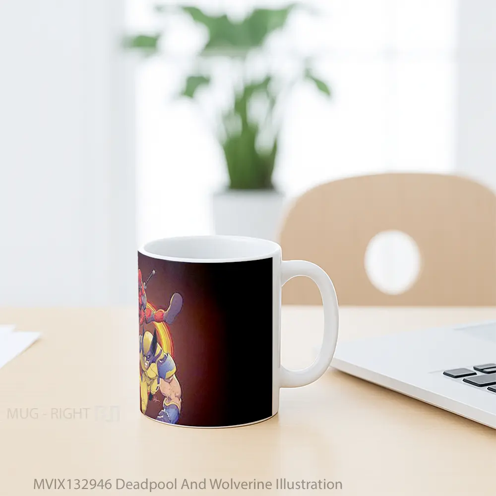 Mug Deadpool And Wolverine Illustration Gelas Superhero - All-side / Desain
