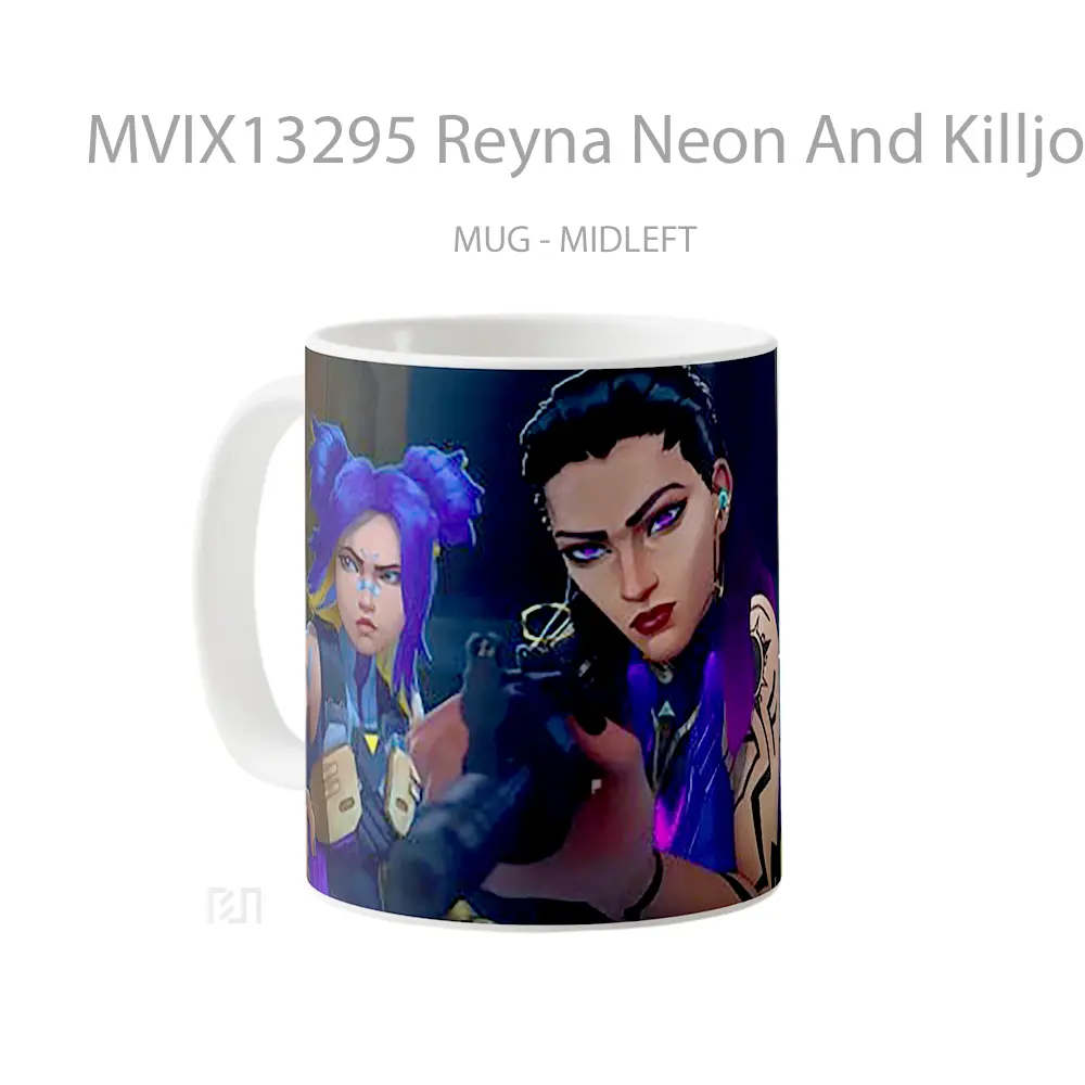 Mug Reyna Neon And Killjoy From Valorant Episode 5 Cangkir Gamer - All-side / Desain