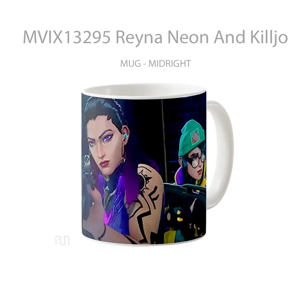 Mug Reyna Neon And Killjoy From Valorant Episode 5 Cangkir Gamer - All-side / Desain