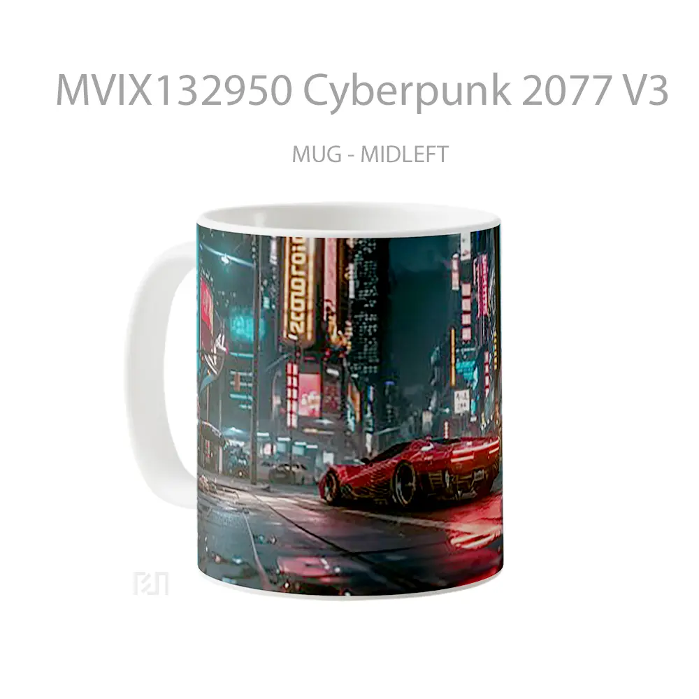 Mug Cyberpunk 2077 V3 Cangkir Gamer - All-side / Desain