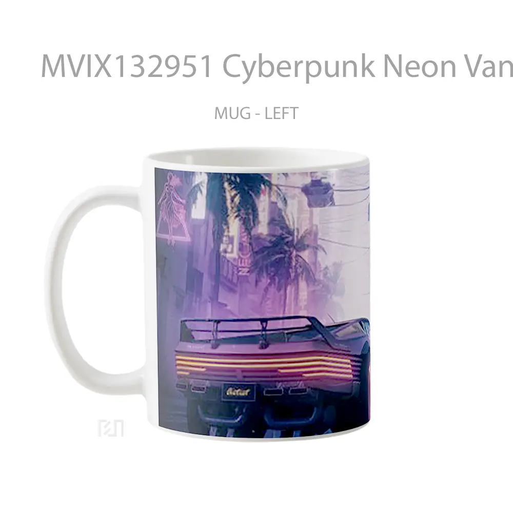 Mug Cyberpunk Neon Vanguard Cangkir Gamer - All-side / Desain