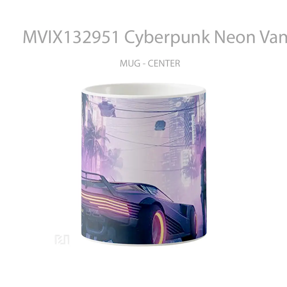 Mug Cyberpunk Neon Vanguard Cangkir Gamer