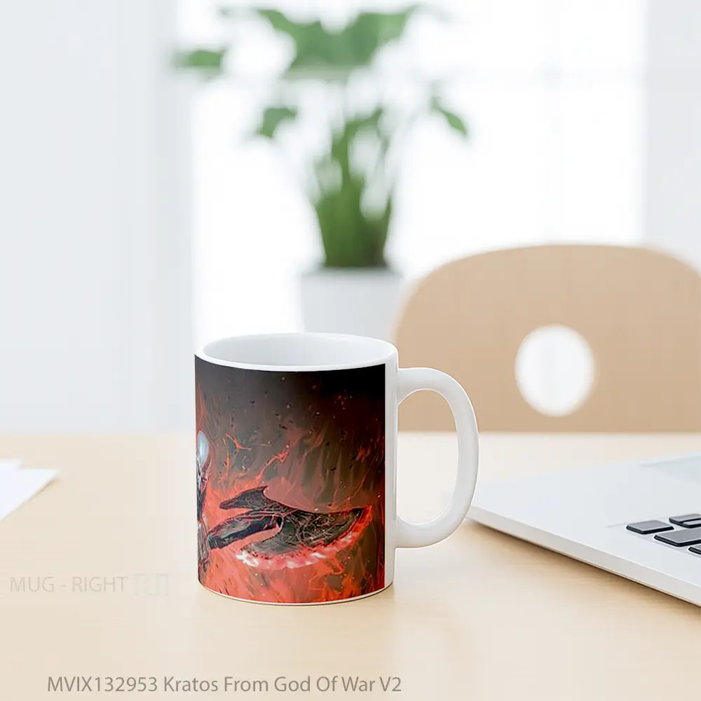 Mug Kratos From God Of War V2 Gelas Keramik Unik - All-side / Desain