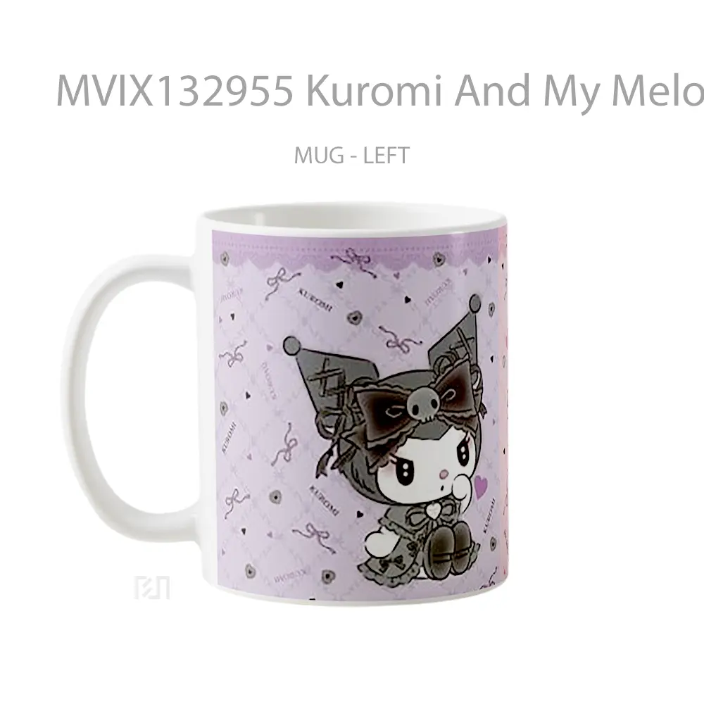 Mug Kuromi And My Melody From Hello Kitty Gelas Keramik Unik - All-side / Desain