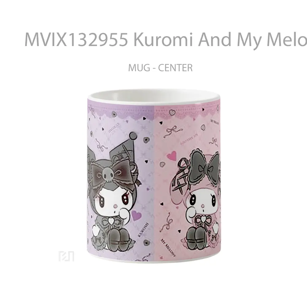 Mug Kuromi And My Melody From Hello Kitty Gelas Keramik Unik