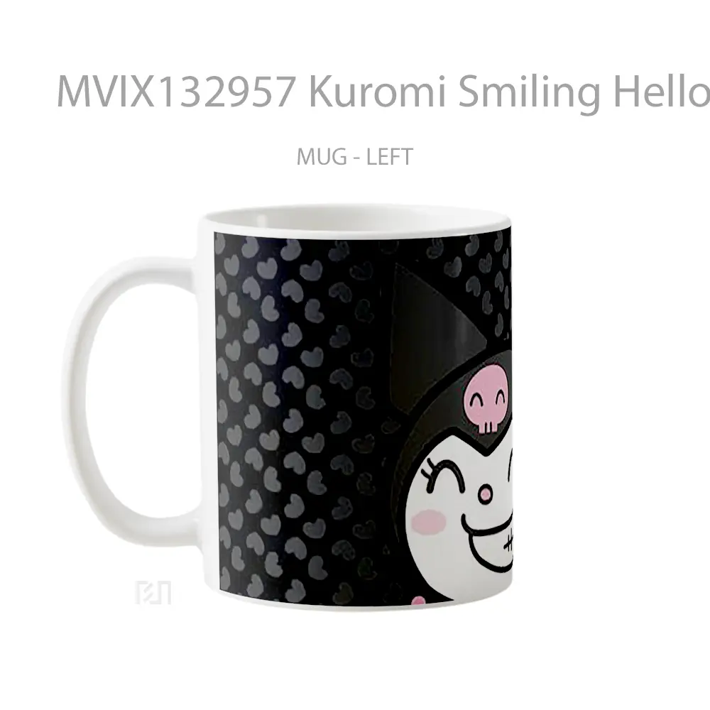 Mug Kuromi Smiling Hello Kitty Gelas Keramik Unik - All-side / Desain
