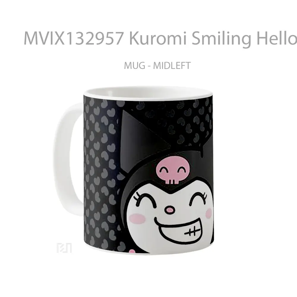 Mug Kuromi Smiling Hello Kitty Gelas Keramik Unik - All-side / Desain