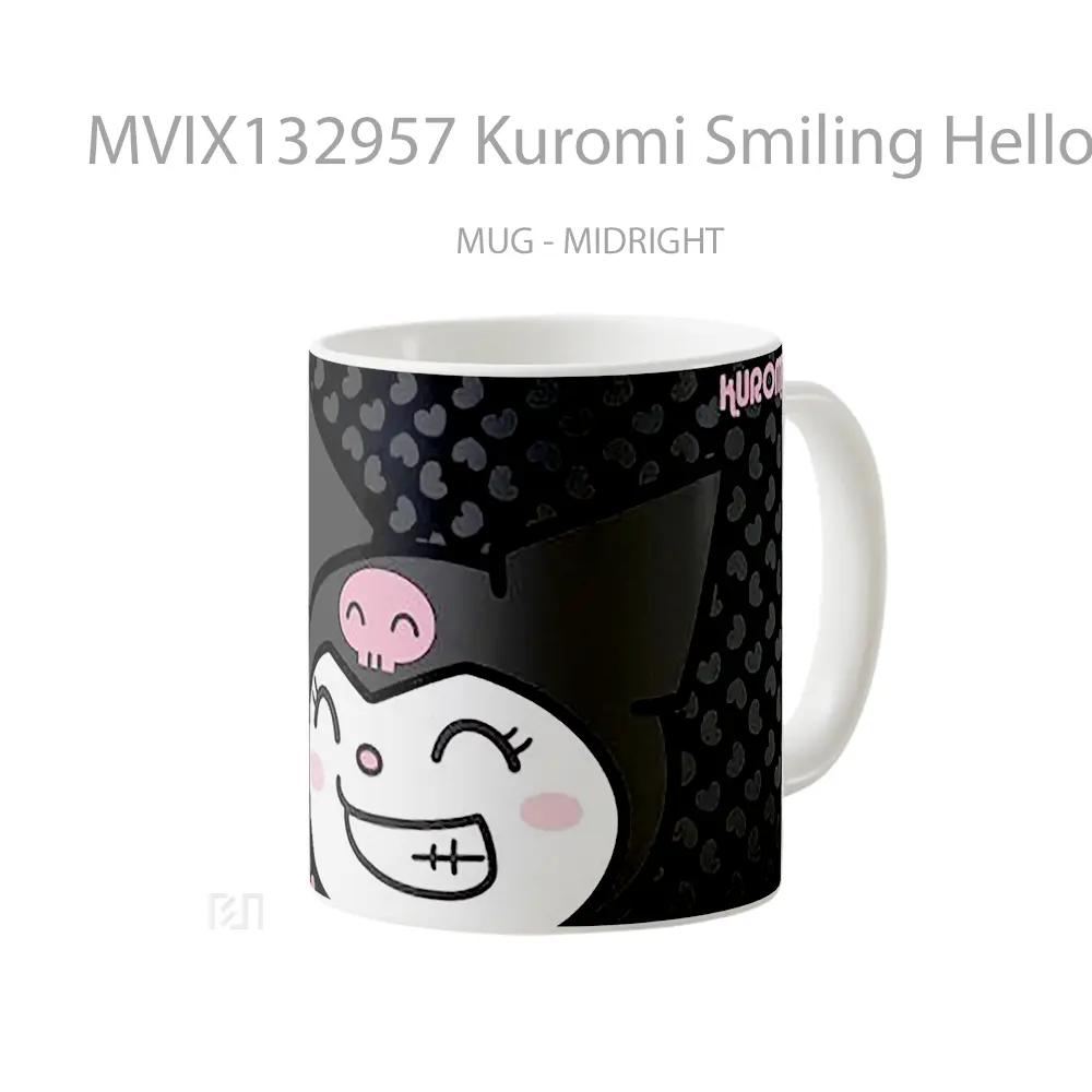 Mug Kuromi Smiling Hello Kitty Gelas Keramik Unik - All-side / Desain