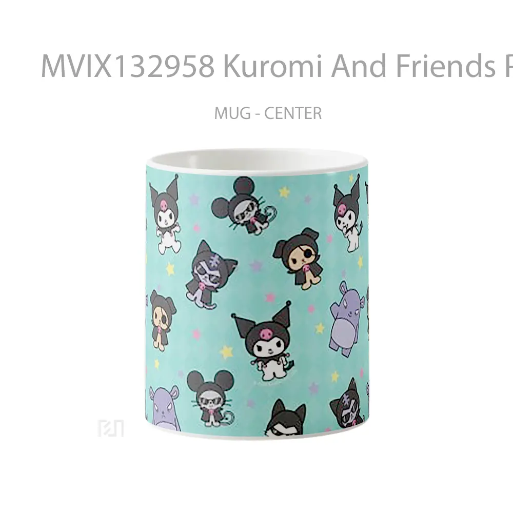 Mug Kuromi And Friends Pattern Design Gelas Seni Modern