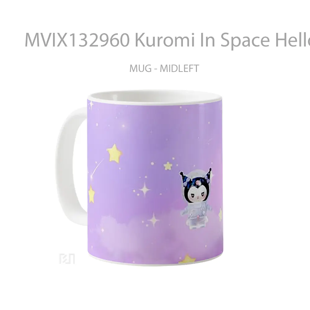 Mug Kuromi In Space Hello Kitty Gelas Astronomi - All-side / Desain