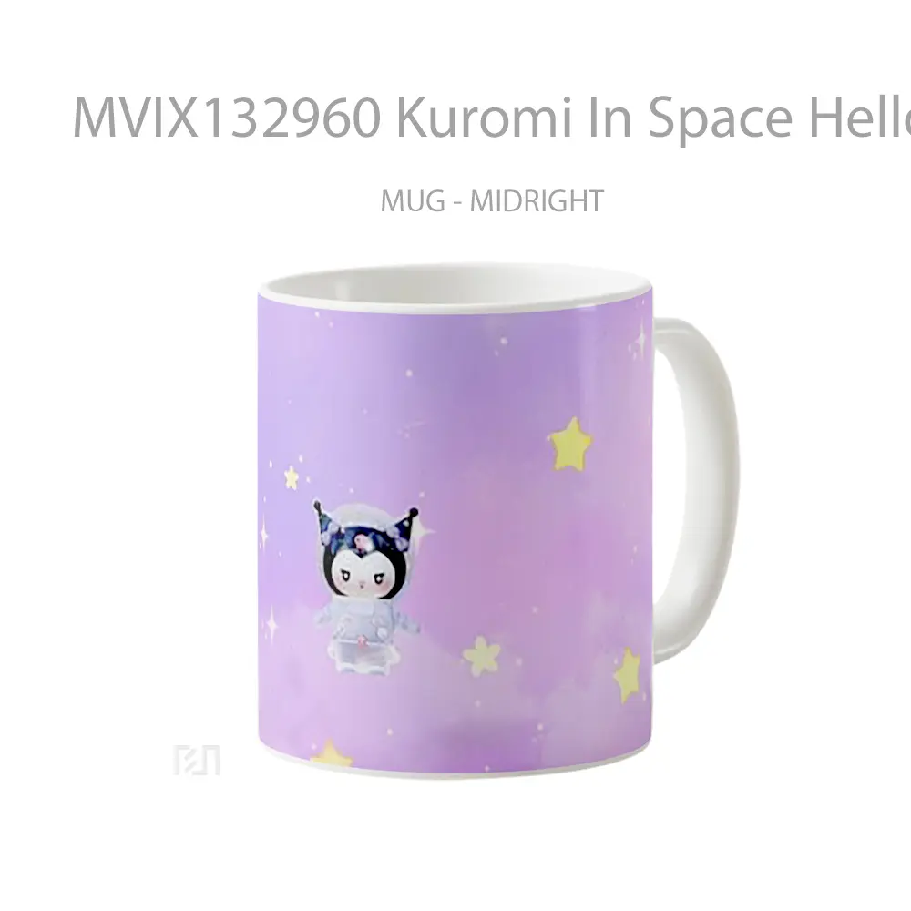 Mug Kuromi In Space Hello Kitty Gelas Astronomi - All-side / Desain