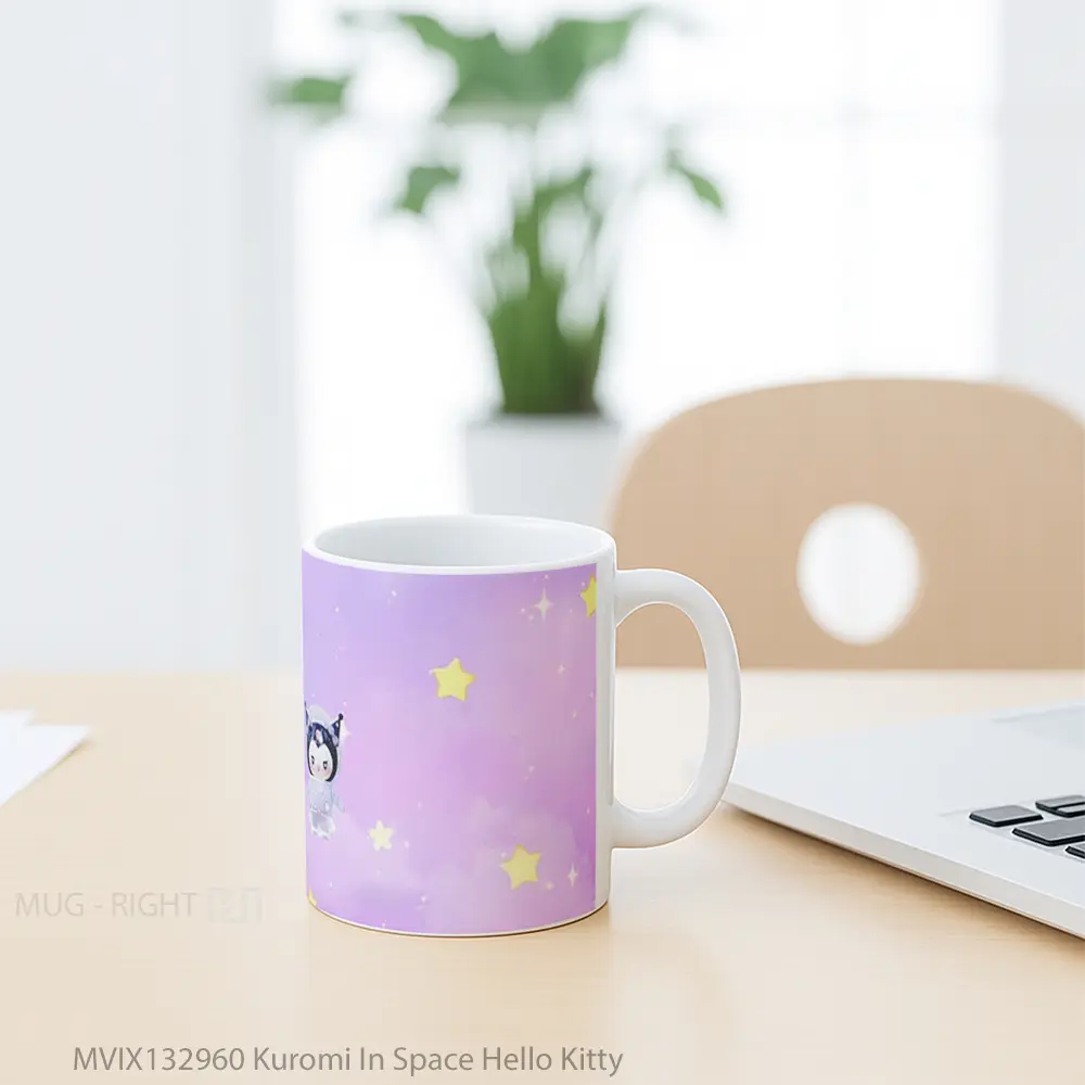 Mug Kuromi In Space Hello Kitty Gelas Astronomi - All-side / Desain