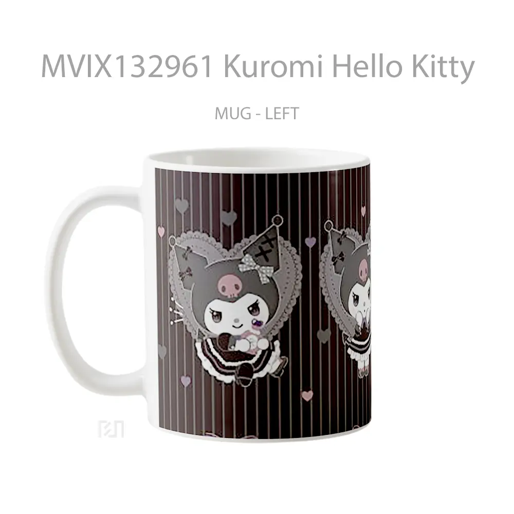 Mug Kuromi Hello Kitty Gelas Keramik Unik - All-side / Desain