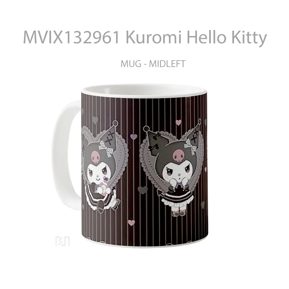 Mug Kuromi Hello Kitty Gelas Keramik Unik - All-side / Desain