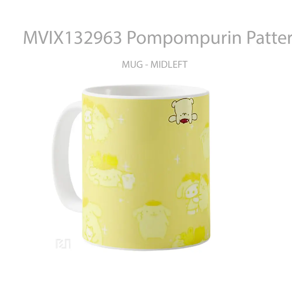 Mug Pompompurin Pattern Design Gelas Seni Modern - All-side / Desain
