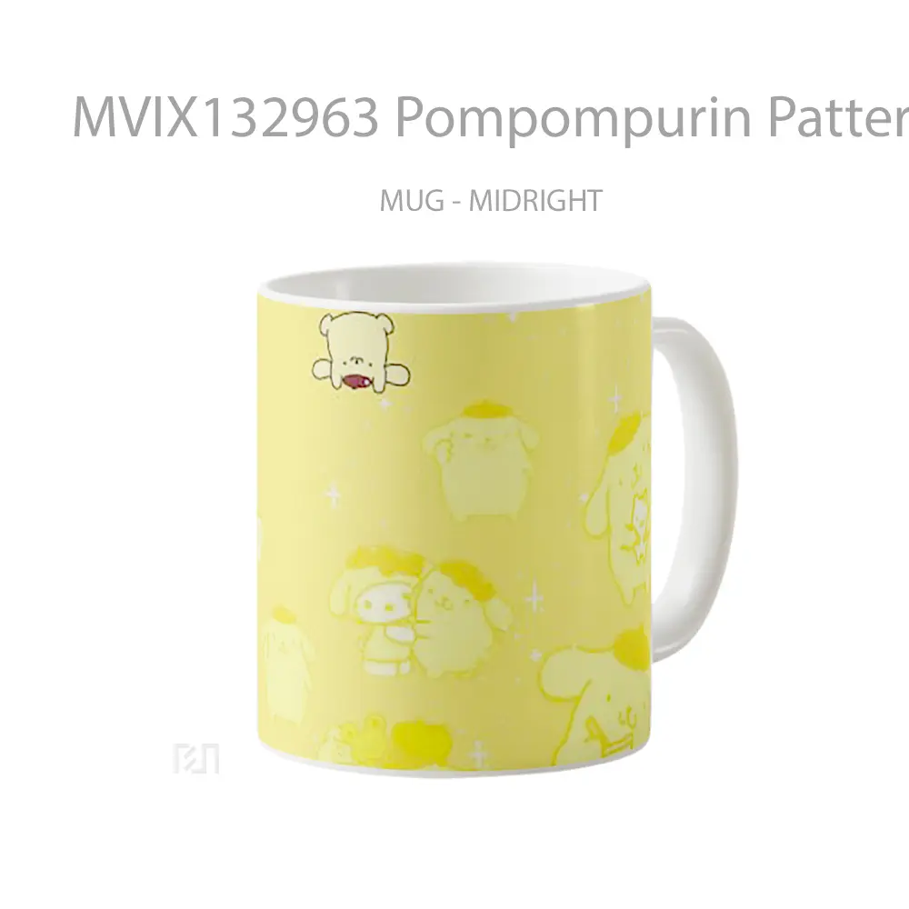 Mug Pompompurin Pattern Design Gelas Seni Modern - All-side / Desain