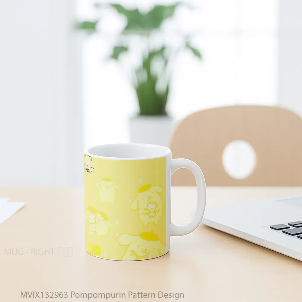 Mug Pompompurin Pattern Design Gelas Seni Modern - All-side / Desain