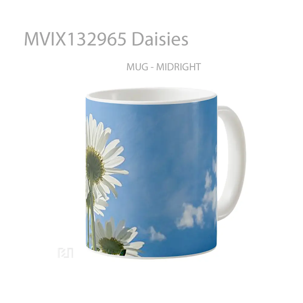 Mug Daisies Gelas Keramik Unik - All-side / Desain