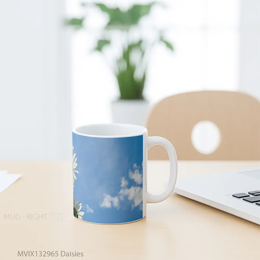 Mug Daisies Gelas Keramik Unik - All-side / Desain