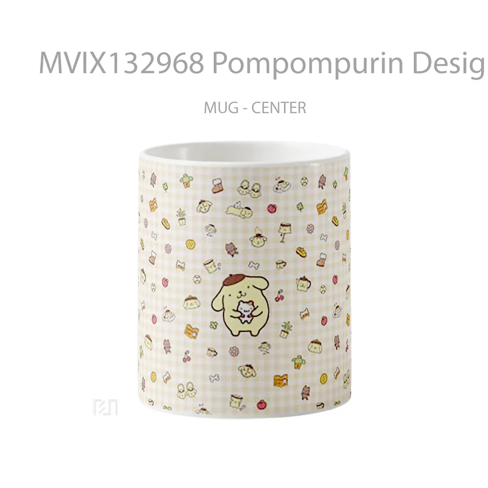 Mug Pompompurin Design In Pattern Gelas Seni Modern