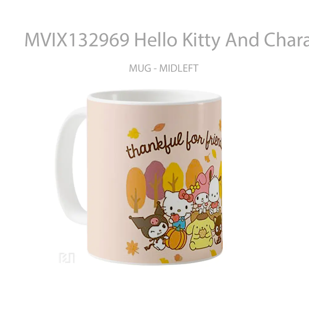 Mug Hello Kitty And Characters In Autumn Gelas Keramik Unik - All-side / Desain