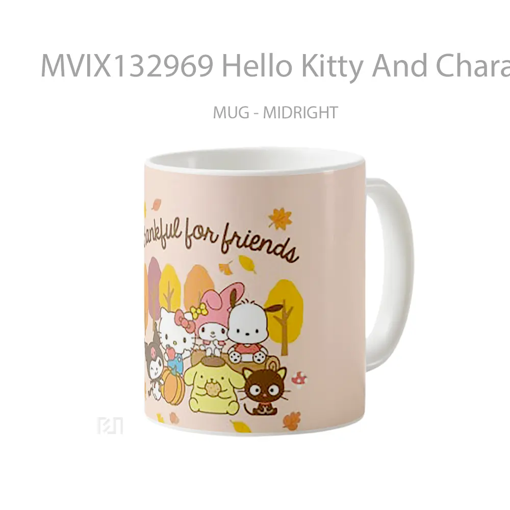 Mug Hello Kitty And Characters In Autumn Gelas Keramik Unik - All-side / Desain