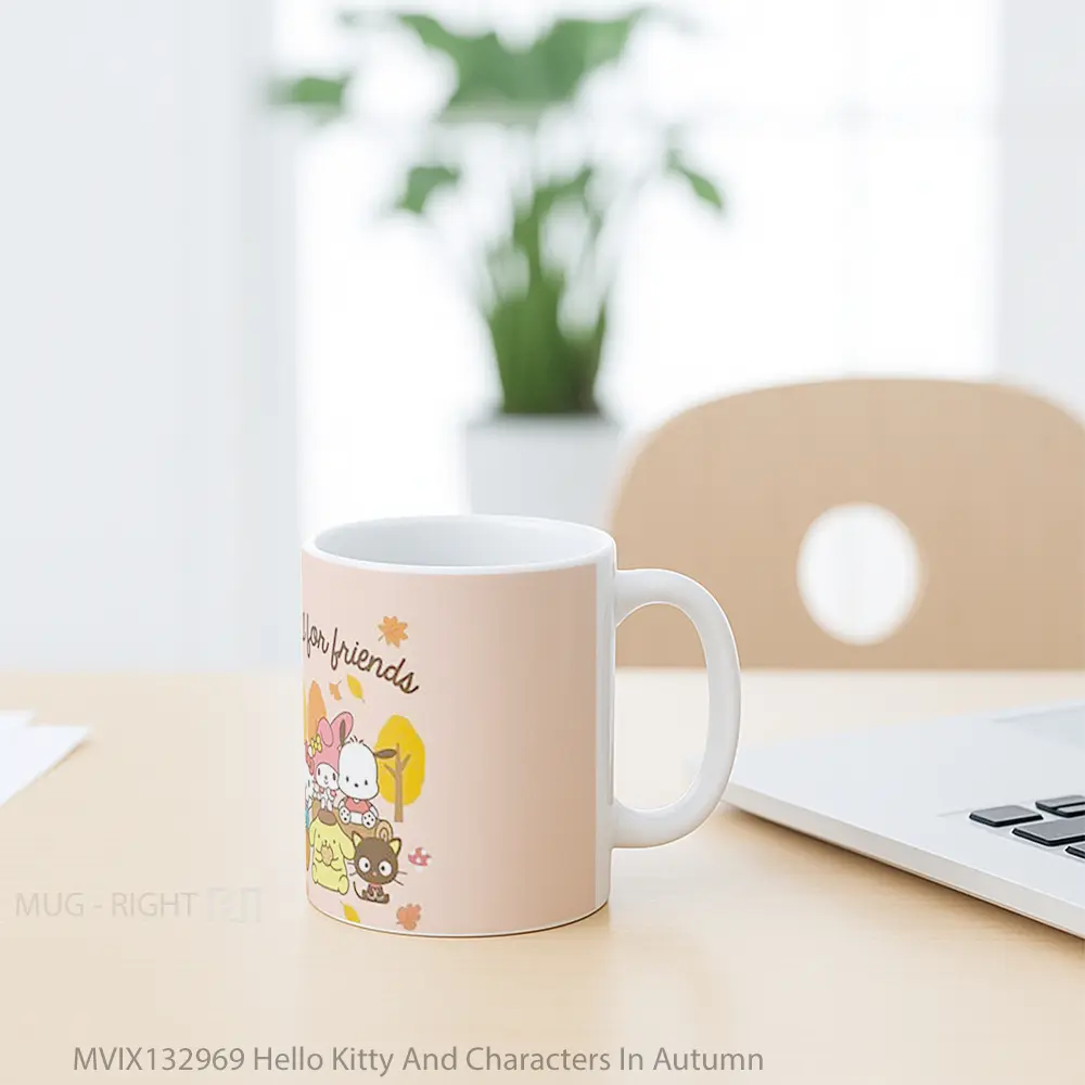 Mug Hello Kitty And Characters In Autumn Gelas Keramik Unik - All-side / Desain