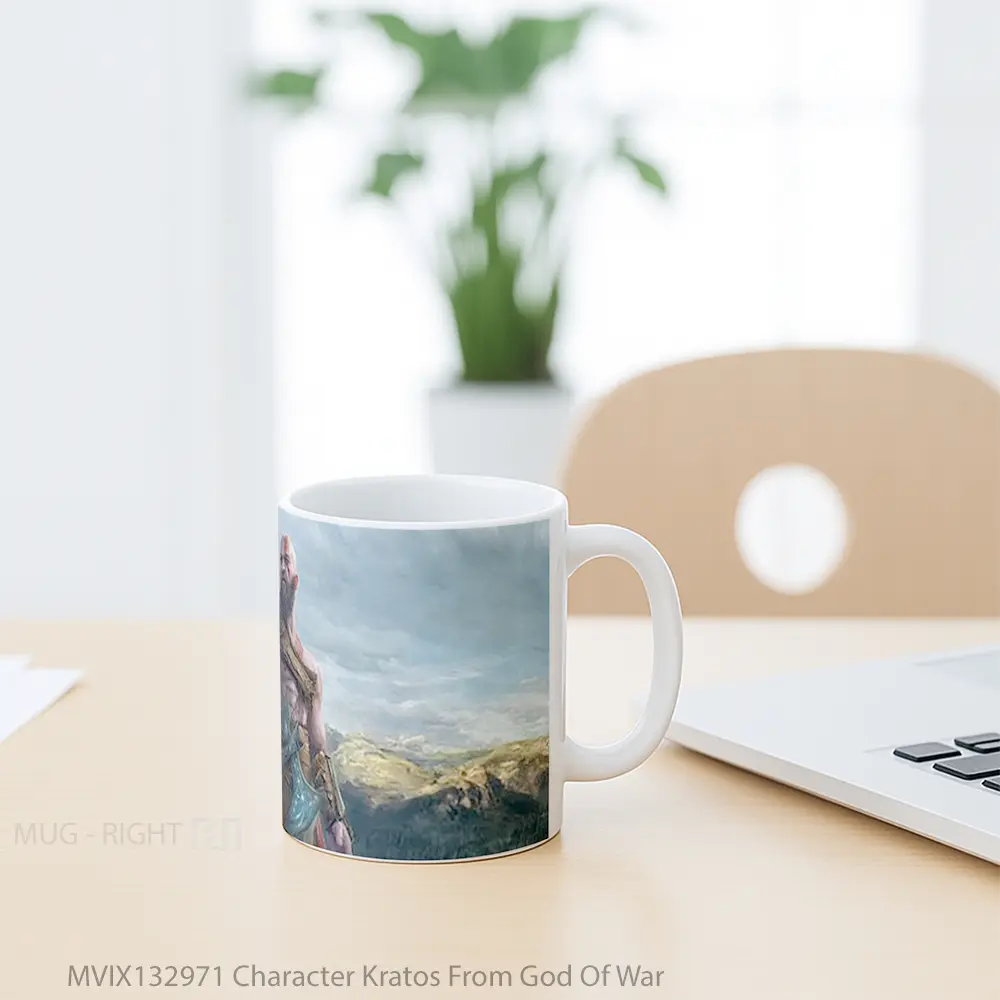 Mug Character Kratos From God Of War Gelas Keramik Unik - All-side / Desain