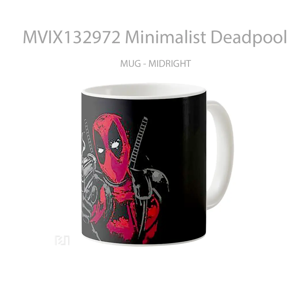 Mug Minimalist Deadpool Gelas Superhero - All-side / Desain