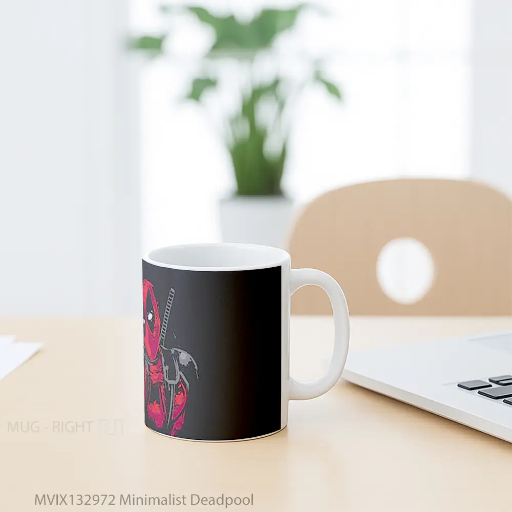 Mug Minimalist Deadpool Gelas Superhero - All-side / Desain