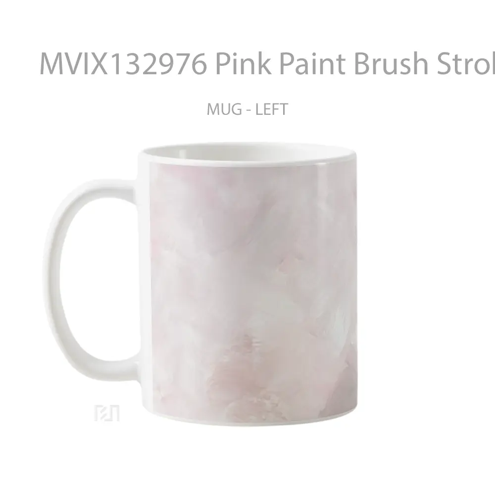 Mug Pink Paint Brush Strokes Gelas Keramik Unik - All-side / Desain