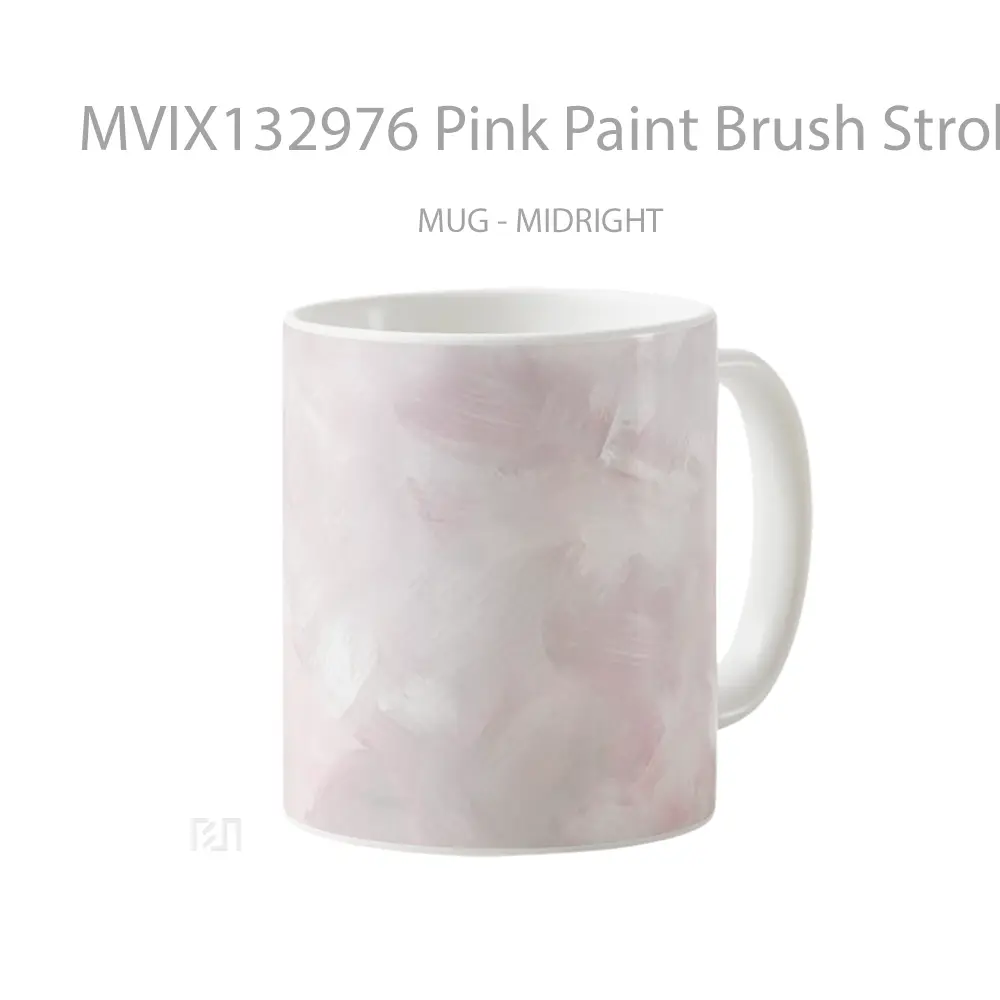 Mug Pink Paint Brush Strokes Gelas Keramik Unik - All-side / Desain