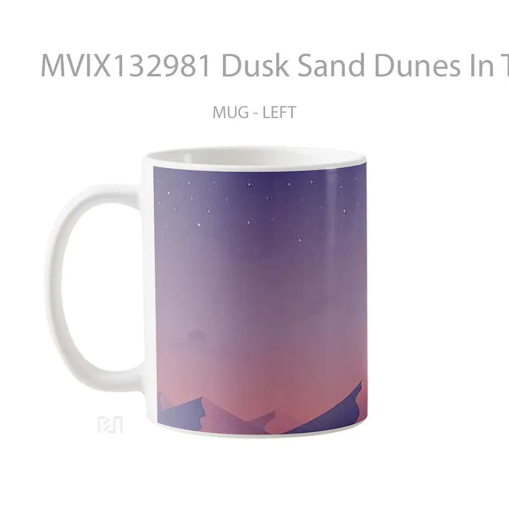 Mug Dusk Sand Dunes In The Desert Stars Gelas Pemandangan Alam - All-side / Desain