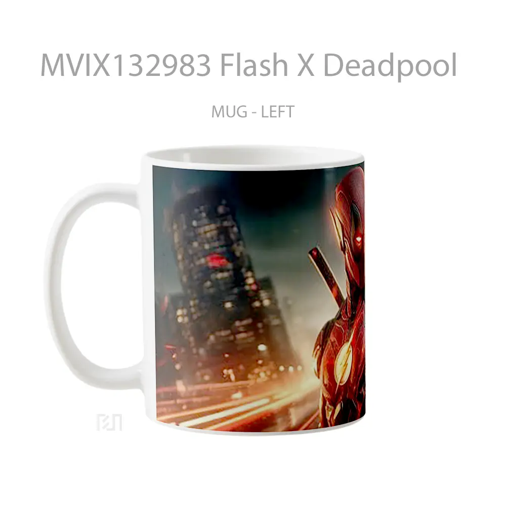 Mug Flash X Deadpool Gelas Superhero - All-side / Desain