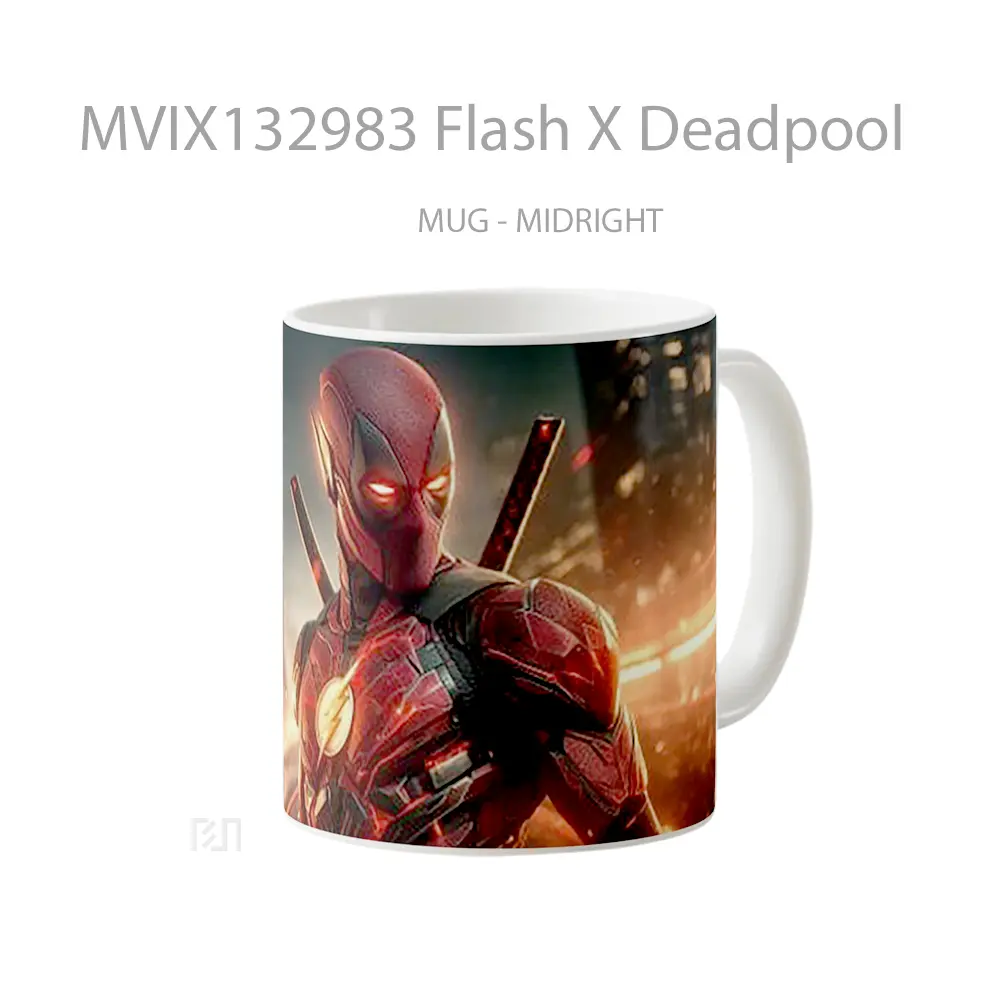 Mug Flash X Deadpool Gelas Superhero - All-side / Desain