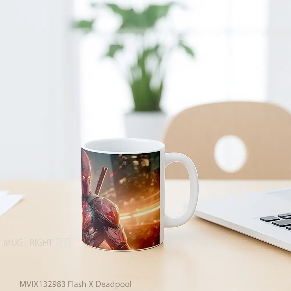 Mug Flash X Deadpool Gelas Superhero - All-side / Desain