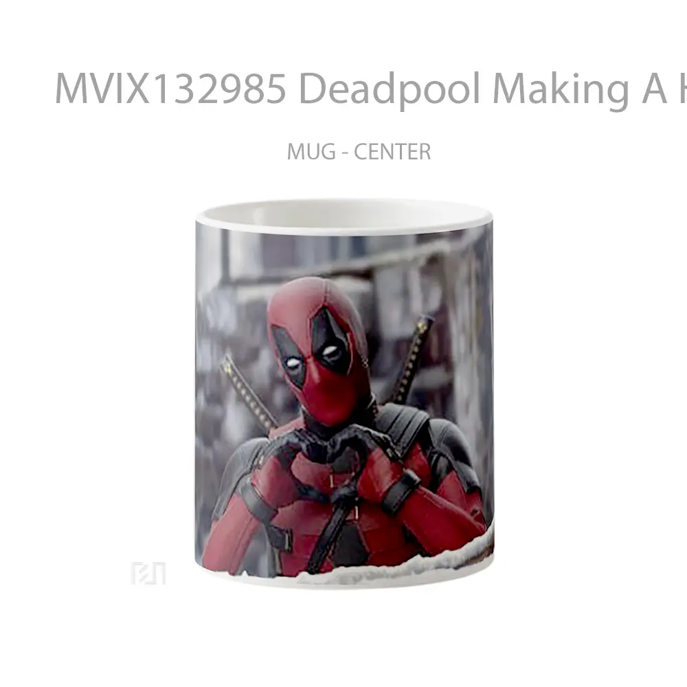 Mug Deadpool Making A Heart Gelas Superhero