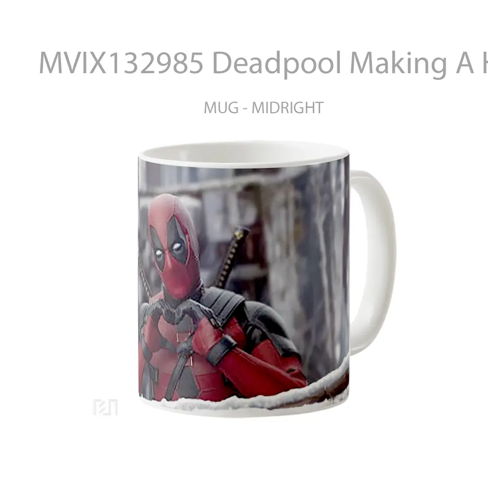 Mug Deadpool Making A Heart Gelas Superhero - All-side / Desain