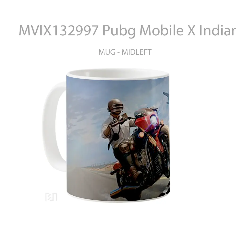Mug Pubg Mobile X Indian Motorcycle Cangkir Gamer - All-side / Desain
