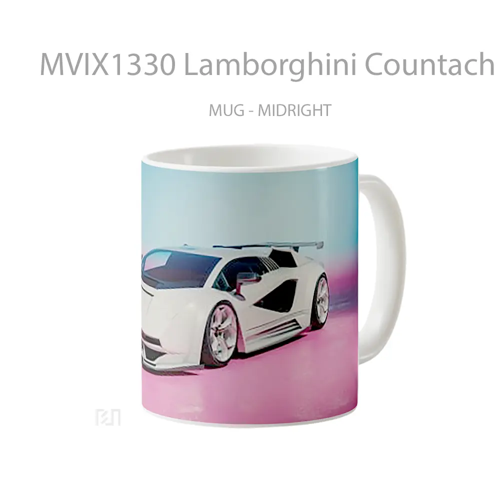 Mug Lamborghini Countach Concept Cangkir Mobil - All-side / Desain
