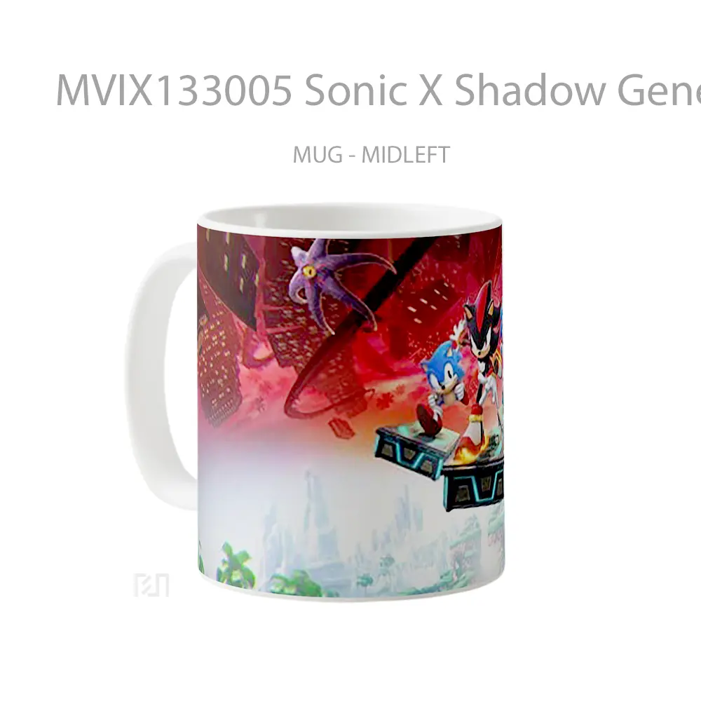 Mug Sonic X Shadow Generations Gelas Keramik Unik - All-side / Desain