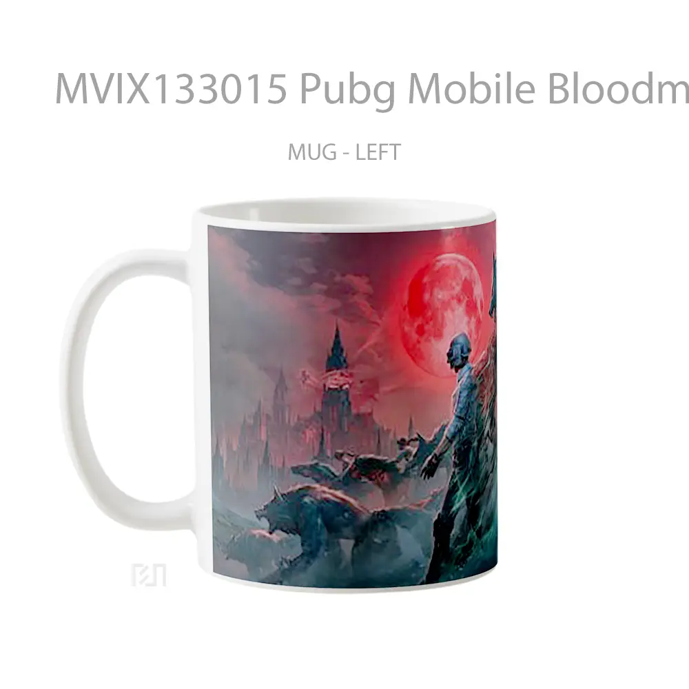 Mug Pubg Mobile Bloodmoon Cangkir Gamer - All-side / Desain